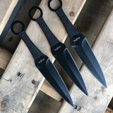 3 Cuchillos Para Lanzar Con Filo Full Tang 3 Colores Pp-869 Color Negro