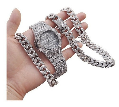 Conjunto Completo De Joyas De Pulsera De Reloj De Diamantes