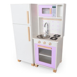 Mini Cozinha Infantil Com Geladeira Lilás