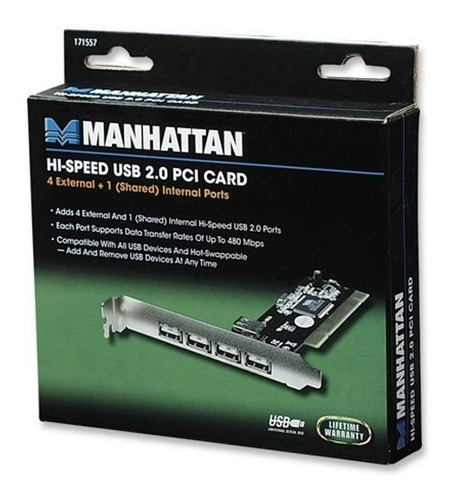 Manhattan Hi-speed Usb 2.0 Pci Card 4 Puertos