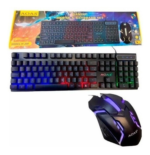 Teclado Y Mouse Gamer Aoas  Retroiluminado 