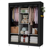 Guarda Roupa Dobrável 2 Portas Armário Para Organizar Roupa Cor Preto