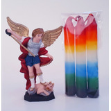 San Miguel Arcángel Imagen Irrompible Pvc + Velas