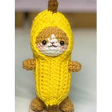 Amigurumi Gato Banana Llavero Tejido A Crochet