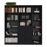 Combo De Tres Bibliotecas Home Eco, Color Wengue