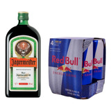 Jagermeister 700ml Licor Jager + Red Bull 250ml X4 - Gobar®