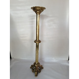 Candelabro De Pie Iglesia Bronce Macizo Tallado Velon 1890