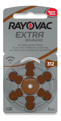 60 + 12 Baterias Auditivas Rayovac Tamanho 312