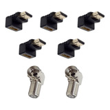 Kit 5 Plugs Hdmi 90° +2 Plugs De Antena Em L 90°p/tv Parede 