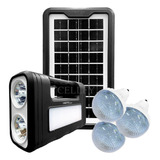 Kit Carregador Lanterna Sistema De Luz Solar Led Emergência 