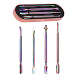 Kit De Pulsador De Cutículas Para Manicura, 4 Piezas