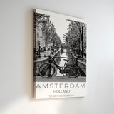 Quadro Decorativo Em Canva Amsterdam Bicicleta Rio 65x100