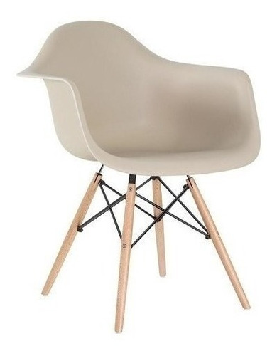 Cadeira De Jantar Elidy Charles Eames Eiffel Com Braço, Estrutura De Cor  Nude, 1 Unidade