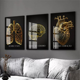 Quadros Decorativos Medicina Dourado Gold Moderno Com Vidro