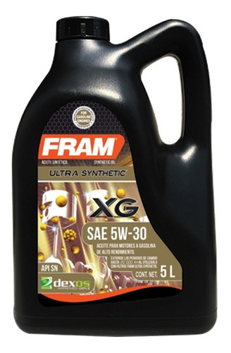 Aceite Sintetico Fram 5w30 Api Sn 5 L