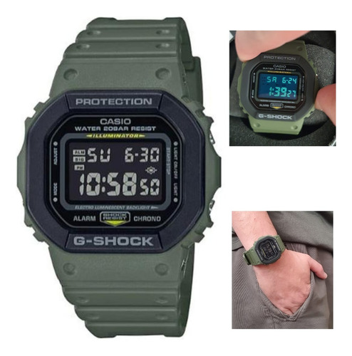 Relógio Casio G-shock Digital Dw Prova D'água Verde Militar