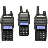 3 Radio Ht Dual Band Uhf Vhf Baofeng Uv-82 Bateria 2800m Nf