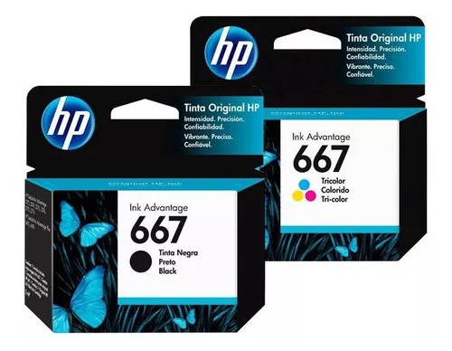 Pack Tintas Hp 667 Originales Negro Y Color Envío Gratis