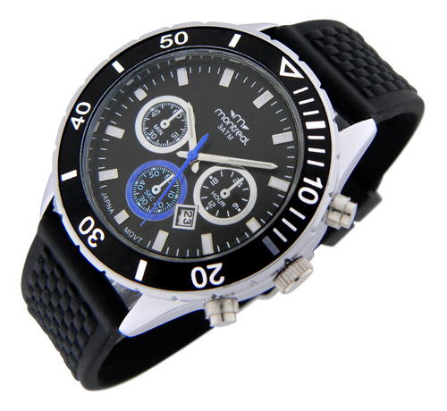 Reloj Montreal Hombre Ml1255 Calendario Aro Giratorio