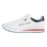 Tenis Tommy Laces Blanco Azul Rojo 100% Original Para Dama