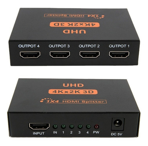 Splitter Hdmi 1x4 Puertos Salida Monitor Hdmi Divisor