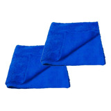 2 Flanelas De Microfibra Automotiva 38x38cm Azul Detailer