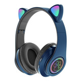 Auriculares Headphones Inalambricos, Orejas De Gato | Azul