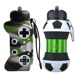 2 Botella - Balón Futbol Y Joystick Juego Para Niños Verde
