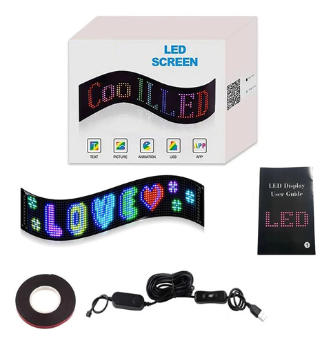 Letrero Led Para Coche, Pantalla Led Flexible, Matriz Led Pr