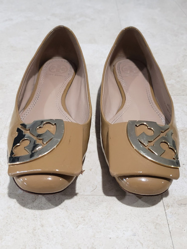 Flats Tory Burch Originales 22.5cm Color Camel Charol