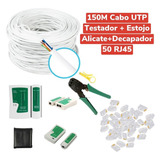 150m  Rede + Testador + Alicate + 50 Plugs + Cabo Branco