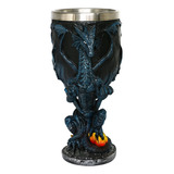 Copa Medieval De Dragón Azul De Fantasía, 7oz