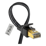 Cable Ethernet Cat 8 Paquete De 2 De 6 Pies, Cable De Conexi