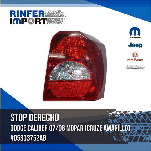 Stop Derecho Dodge Caliber 07/08 3 Bombillos 05303752ag Foto 2