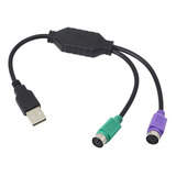 Cable Usb A Dual Ps2 Para Mouse Y Teclado Negro