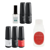 Esmalte Uñas Semipermanente Uv Kit 7 Productos Base Primer 