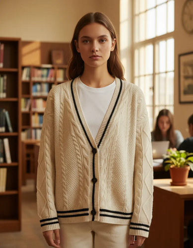 Camisa De Lana Folclore De Cardigan Taylor Swift Moda Blanco | Meses sin interés