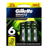 395-gillette Mach3 Sensitive  Carga De Aparelho  6 Unidades