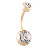 Piercing Umbigo Zircônia G Ri Golden Titânio