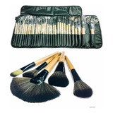 Set 32 Pinceles Y Brochas Maquillaje + Bolso Organizador