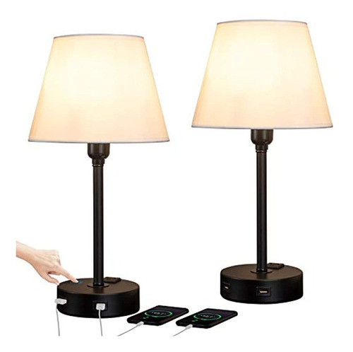 Lámparas De Mesa De Noche Con Control Táctil - 2 Unid. Zeefo