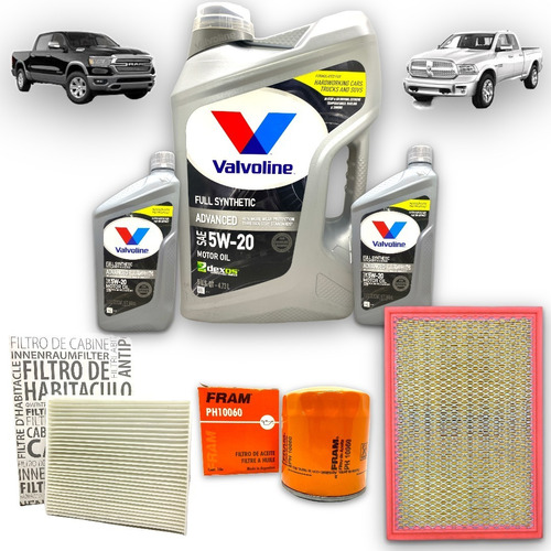 Kit Service 7l Aceite 5w20 + 3 Filtros Dodge Ram 1500 5.7 V8