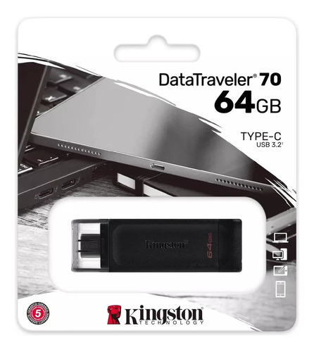 Pen Drive 64gb Usb C 3.2 Datatraveler 70 Dt70/64gb Kingston