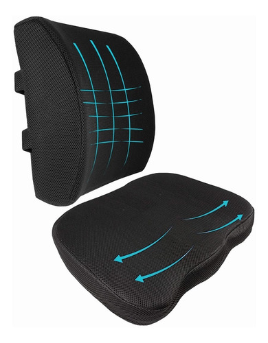 Cojin Lumbar Y Asiento Ergonomico Silla Oficina 