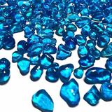 Piedras De Vidrio Azul Marino 1lb - Rellenos Para Jarrones,