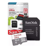 Cartão Memoria Microsd 16gb Sandisk Classe 10 Ultra 80mb/s F