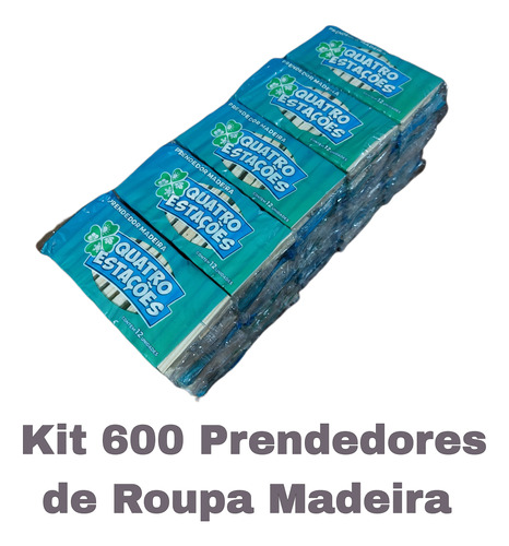 Kit 600 Prendedores De Roupa Madeira Pregador Varal Atacado