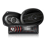 Combo Autoestéreo Bluetooth Usb + Parlantes 80w Rms 6x9