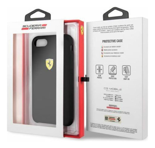 Carcasa Ferrari P/iPhone 7/8 Silicona Negro Fessihci8bk