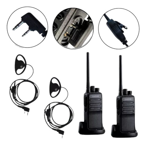 2 Rádio Intelbras Rc3002 Walk Talk E Fones Ouvido Resistente